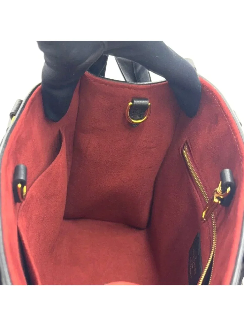 Louis Vuitton On The Go PM Bicolor Monogram Empreinte Leather Black Handbag Gold